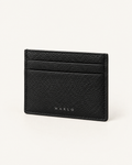 MARLO Noir card holder black pebbled leather