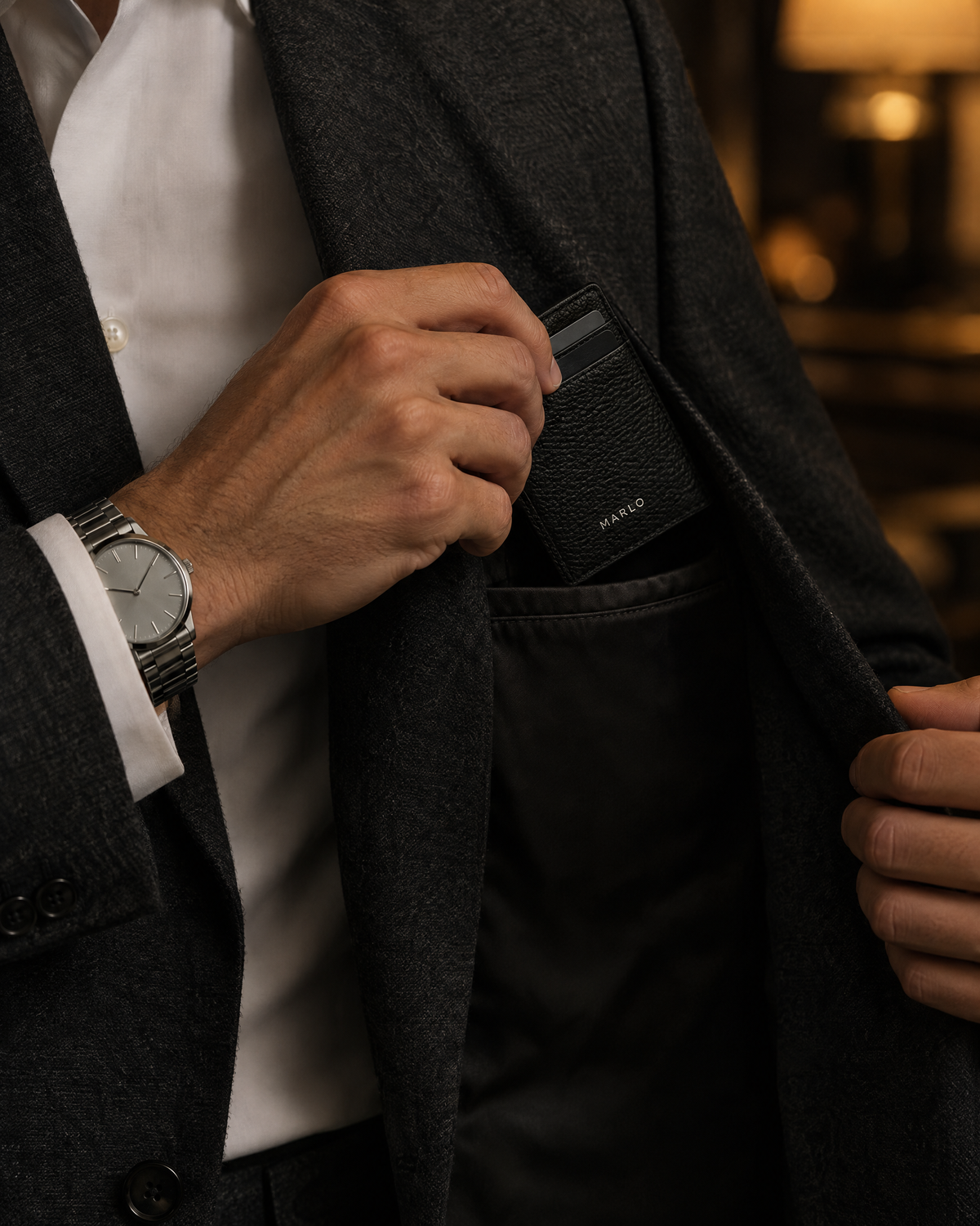 MARLO card holder in suit pocket