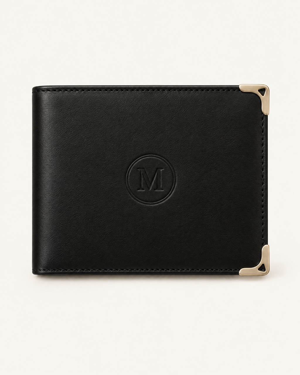 MARLO Signature wallet black nappa gold corners